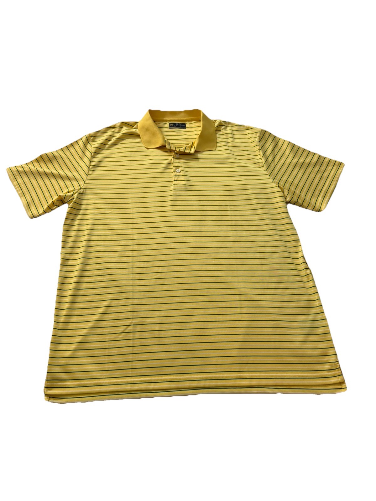 Jack Nicklaus Yellow Striped Polo Shirt | Men’s XL Golf Polo 100% Polyester
