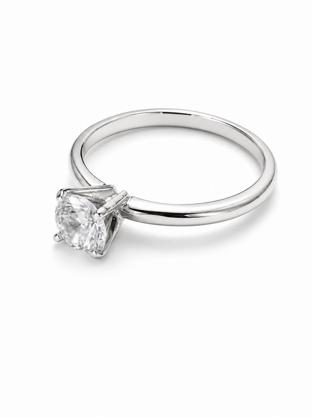 Classic Solitaire CZ Ring Size 8 Silver Tone Round Cut Engagement Style