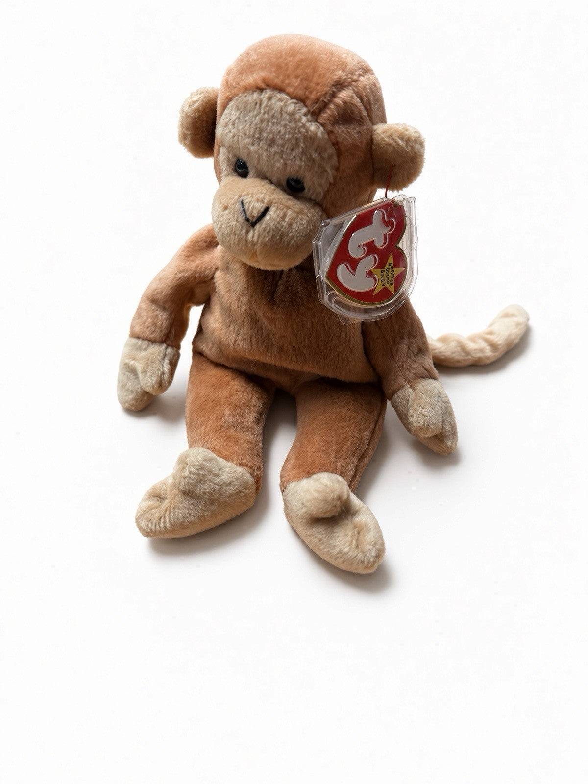 TY Beanie Babies Bongo Monkey 1995 Vintage Plush Swing Tag PVC Pellets 8” Brown
