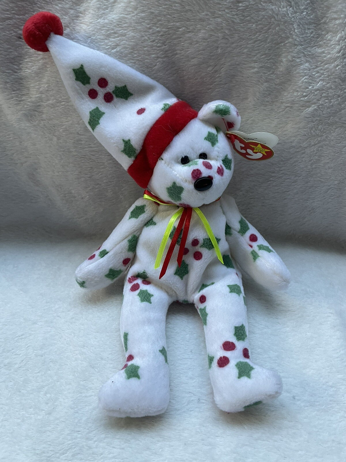 Ty Beanie Babies Christmas 1998 Holiday Teddy Bear with Ear Tag
