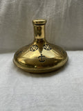Vtg Nautical Brass & Glass Liquor Decanter with Anchor and Ship’s Wheel Sweden