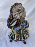 Vintage M Heather Goldminc Ceramic Santa Christmas Figure Candle Holder