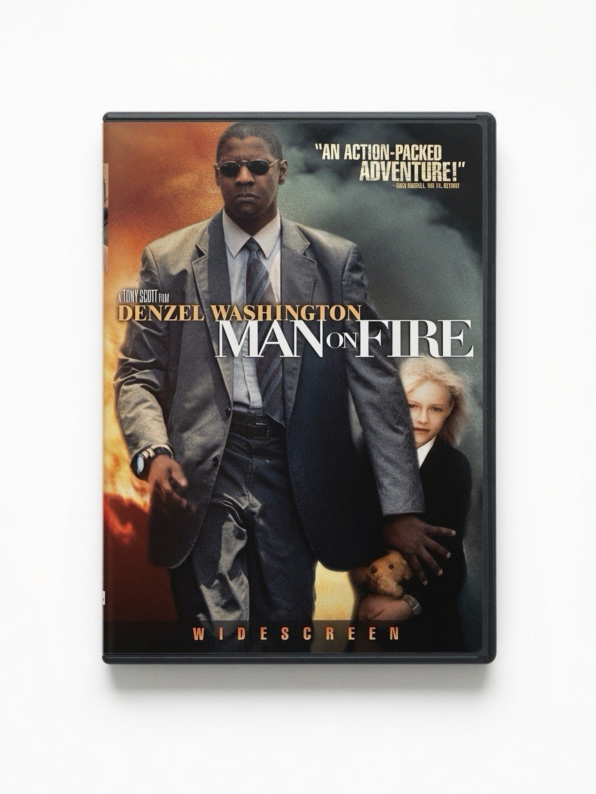 Man on Fire DVD Widescreen Denzel Washington Action Thriller Movie Disc Tested