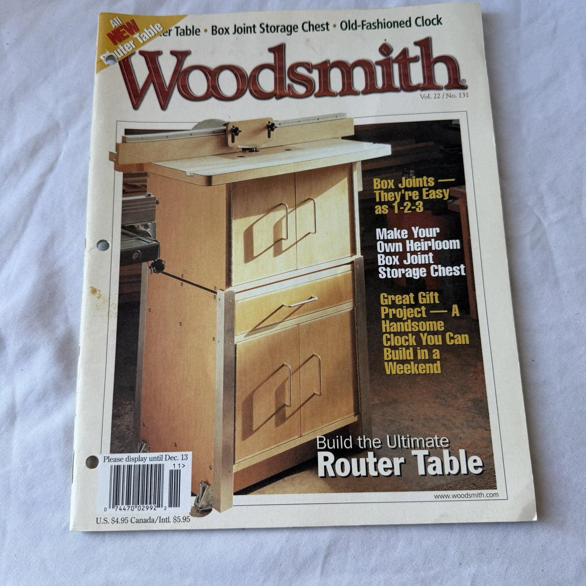 Woodsmith Magazine No 131 Router Table Box Joint Storage Chest Woodworking Plans