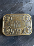 Vintage ALAMO Brass Belt Buckle 1985 w/ Serial #3946 San Antonio Texas