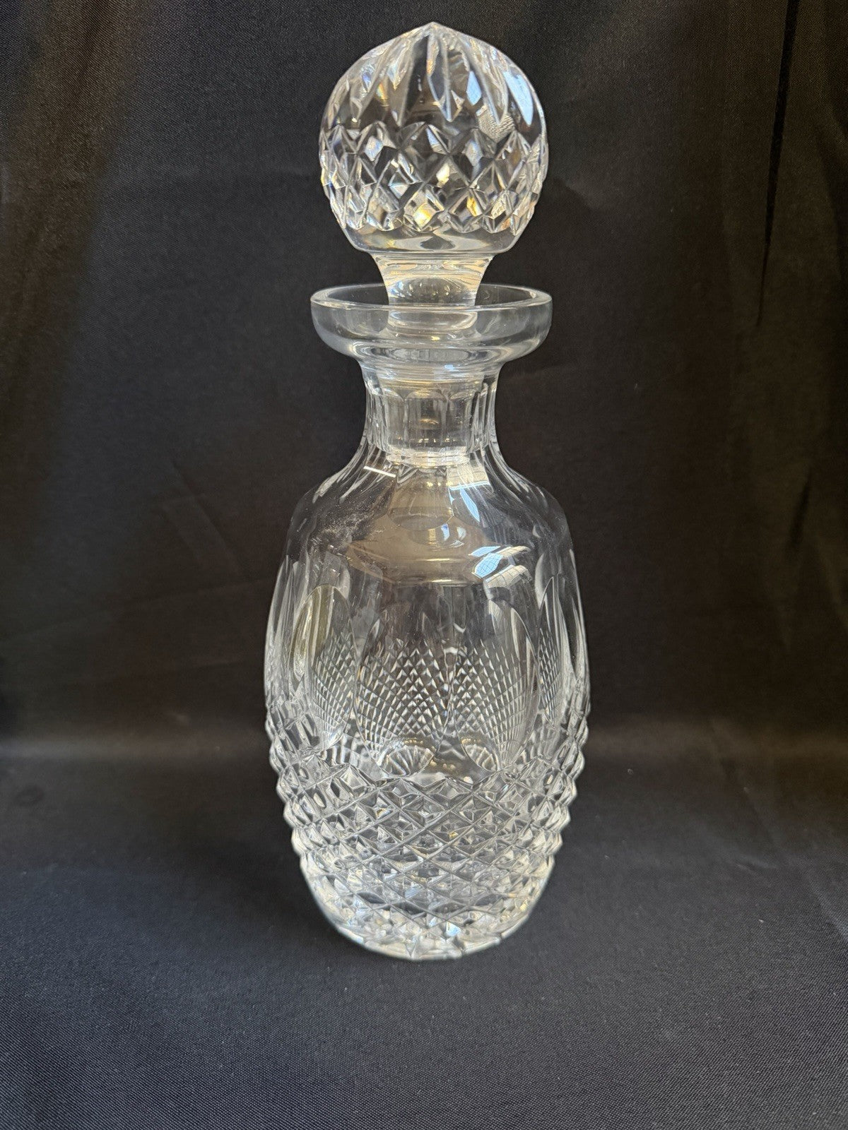 Waterford Crystal Alana Style Cut Glass Decanter with Stopper 9.5” Vintage