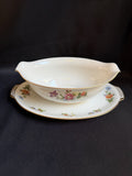 Harmony House Fine China Gravy Boat Attached Underplate Dresdania Japan Floral