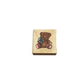 Vtg Comotion 124 Bear W/Bow Rubber Stamp Wood