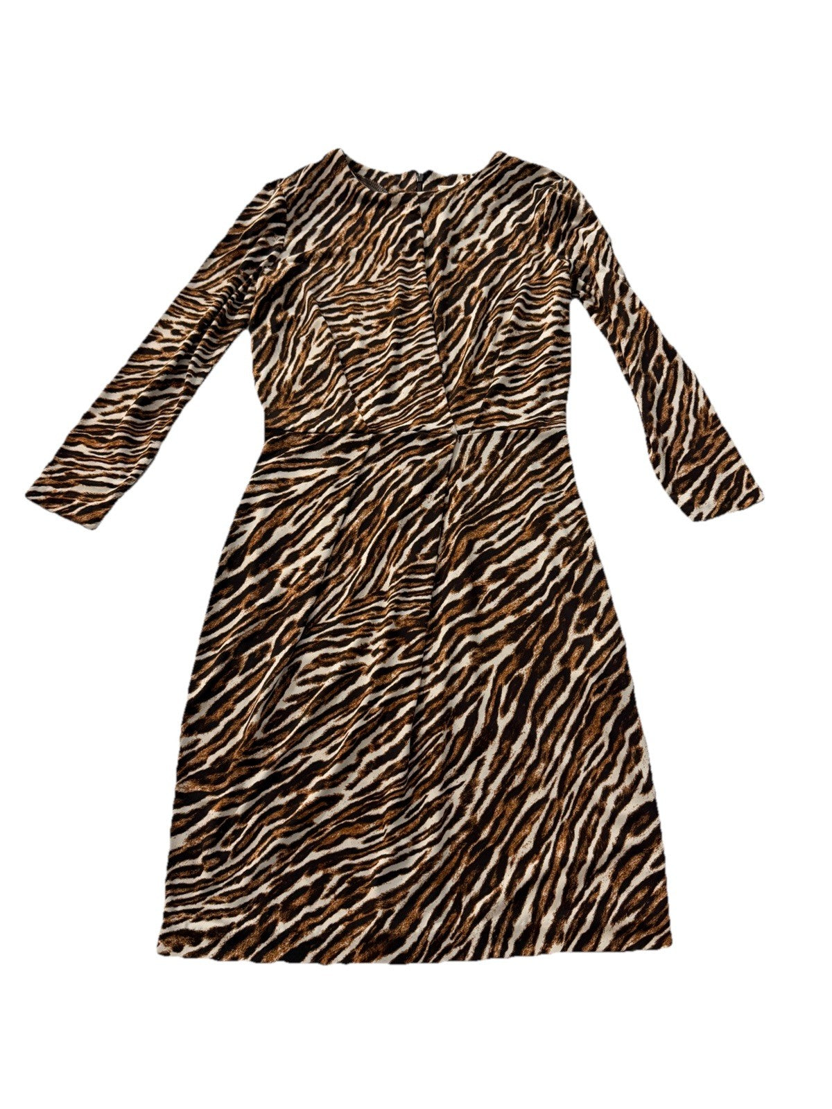 Michael Kors XS Zebra Print Long Sleeve Fit & Flare Dress