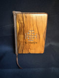 Vintage Olive Wood Red Letter New Testament Jerusalem Bethlehem Mini Bible