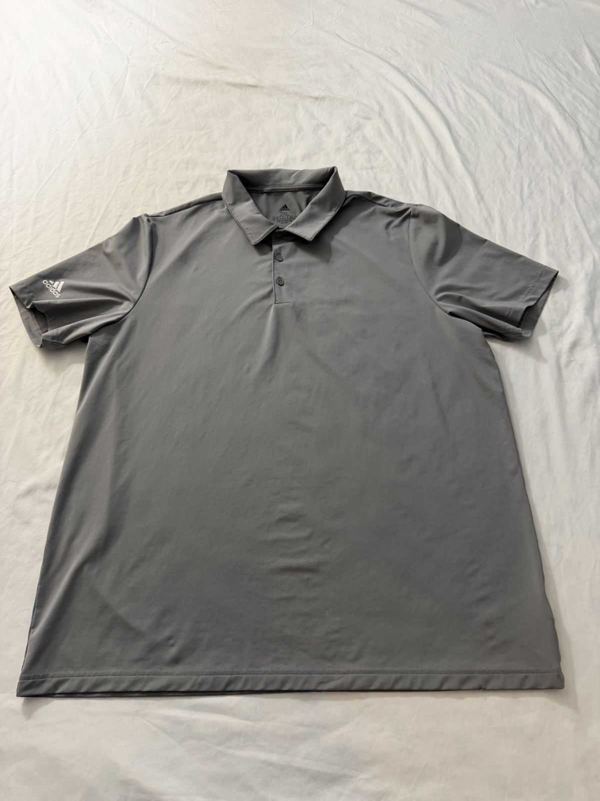 Adidas 2XL Grey Primegreen Short Sleeve Polo Shirt