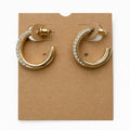 Rhinestone Hoop Earrings Gold Tone Pave Crystal Open Hoop Stud Earrings Sparkly