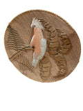 Don Freedman Interlude Inc. Woven Wall Hanging - 36” Round, Bird Design Vintage
