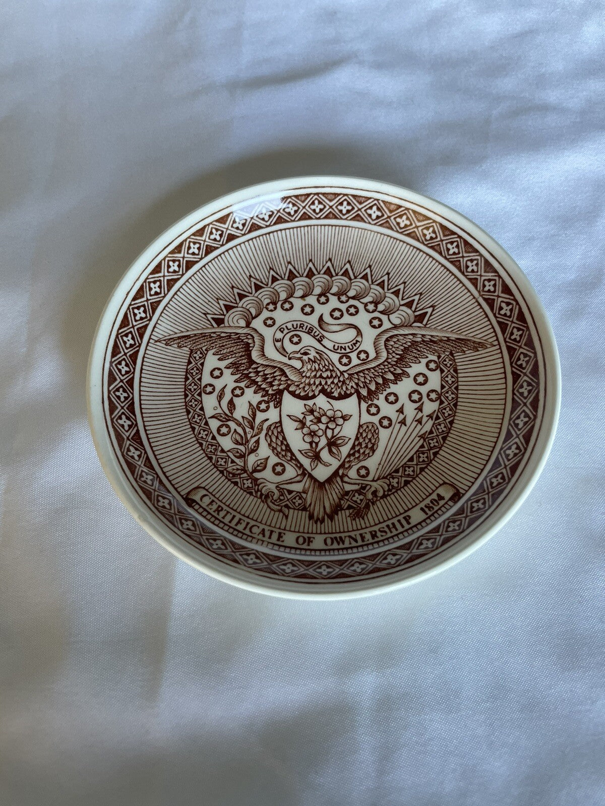 Vintage Alfred Meakin Fair Winds Coaster Trinket Dish Brown Staffordshire 4.25”