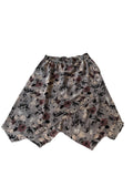 Leith Floral Print Faux Wrap Skirt Size M - Elastic Waist Gray Pink Black Flowy
