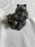 Wolf Original Handmade Bear with Cubs Sculpture - Canada Artisan Stone Figurine