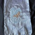 Butterfly Floral Embroidered Lace Applique Organza Sewing Patch 7” Blue