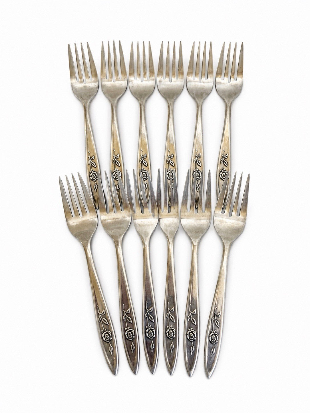 Oneida Set of 11 MY ROSE Salad Forks Community Stainless Steel 6 1/4"