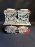 Mikasa Sparkling Star Crystal Tealight Candle Holders Set of 2 Japan w/ Box