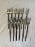 Vintage Stainless Steel Floral Salad Forks Japan Set of 12 – 6 3/4”