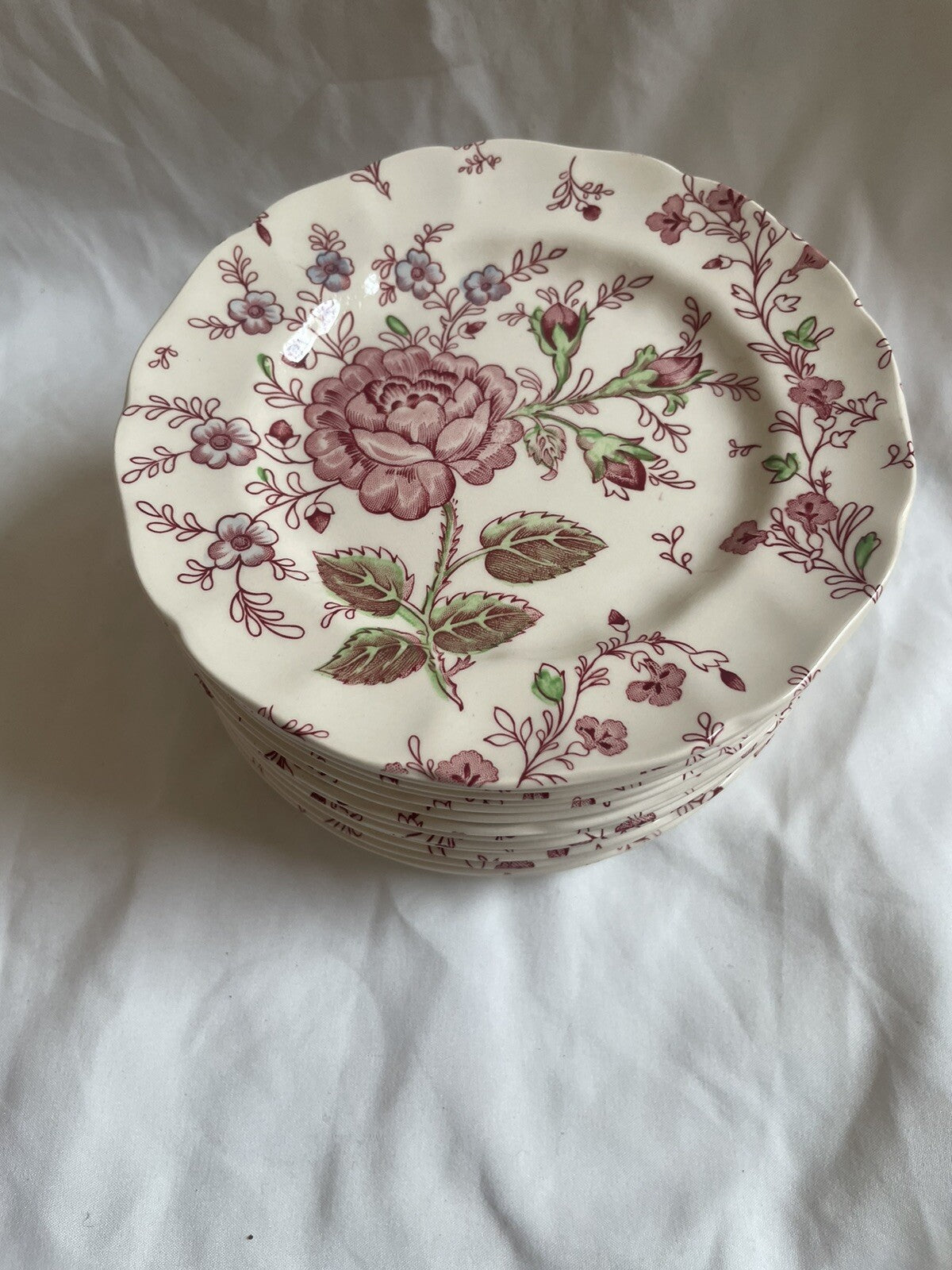 (14) Johnson Brothers Rose Chintz Pink Bread Butter Plates Floral England