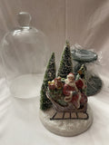 Valerie Parr Hill Holiday Santa & Sleigh Under Glass Christmas NIB