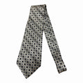 Burma Bibas Geometric Silk Tie - Black Gold Silver Octagon Pattern Necktie
